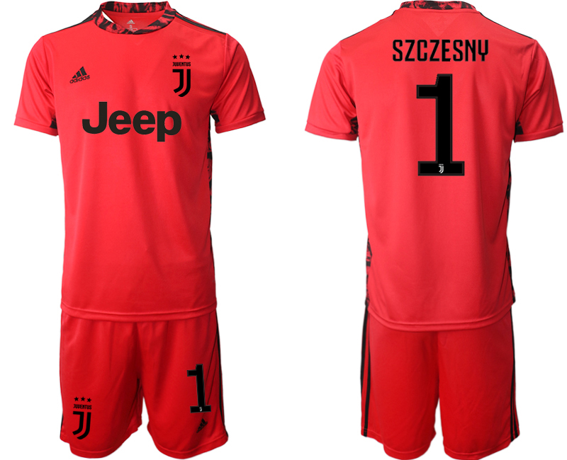 Men 2020-2021 club Juventus red goalkeeper #1 Soccer Jerseys->juventus jersey->Soccer Club Jersey